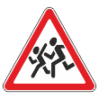 Дорожный знак 1.23 «Дети» (металл 0,8 мм, I типоразмер: сторона 700 мм, С/О пленка: тип А инженерная)
